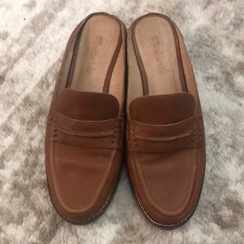 Madewell Elinor Leather Loafer Mules Slides